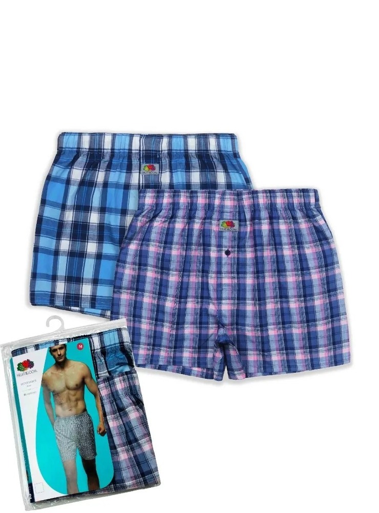 Mens 2 Pack  Woven  Boxer  Shorts