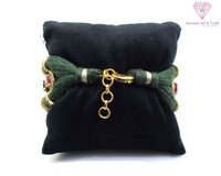 Pave Diamond Ruby Emerald Sapphire Thread Bracelet