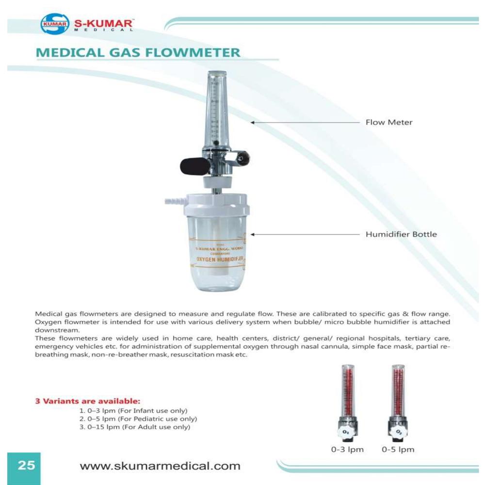 Medical Oxygen Flowmeter - Accuracy: 99.9  %