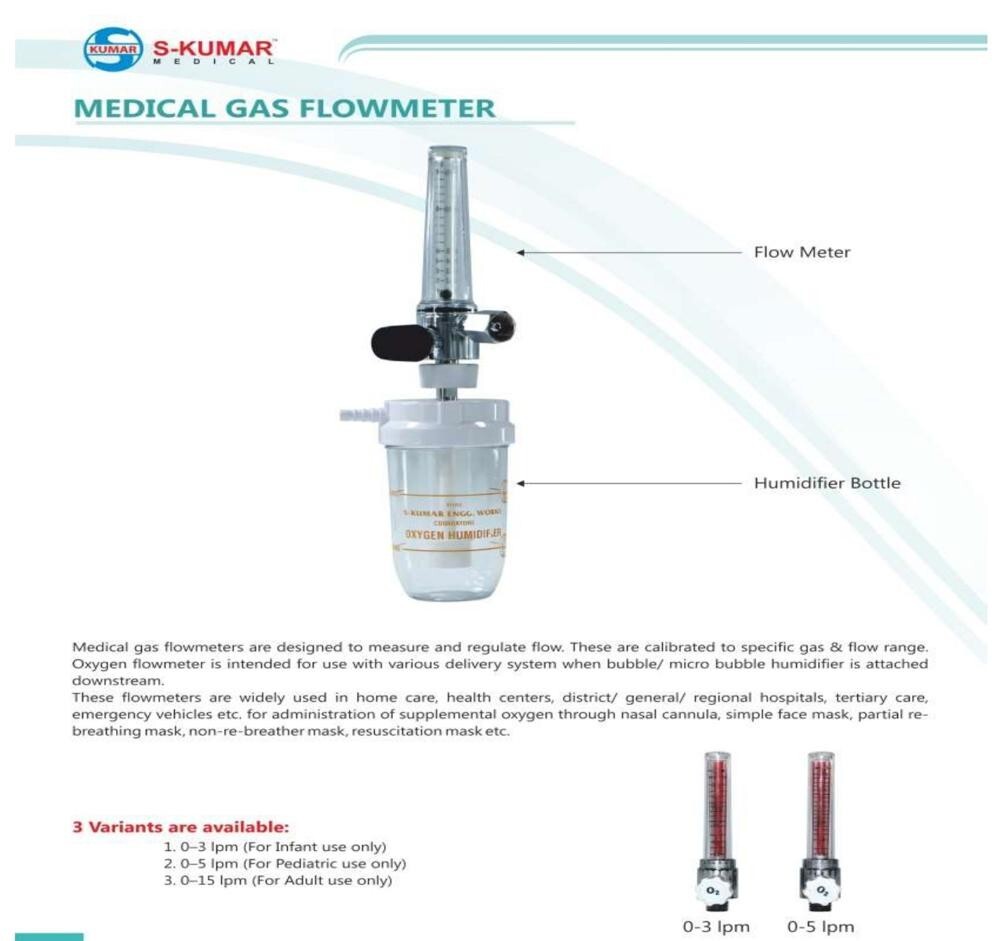 Medical Oxygen Flowmeter - Accuracy: 99.9 %