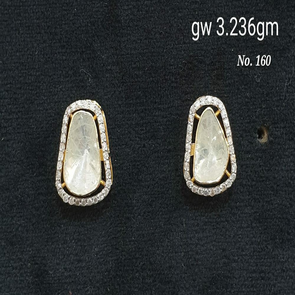 14kt Stylish open Polki Diamond Earring