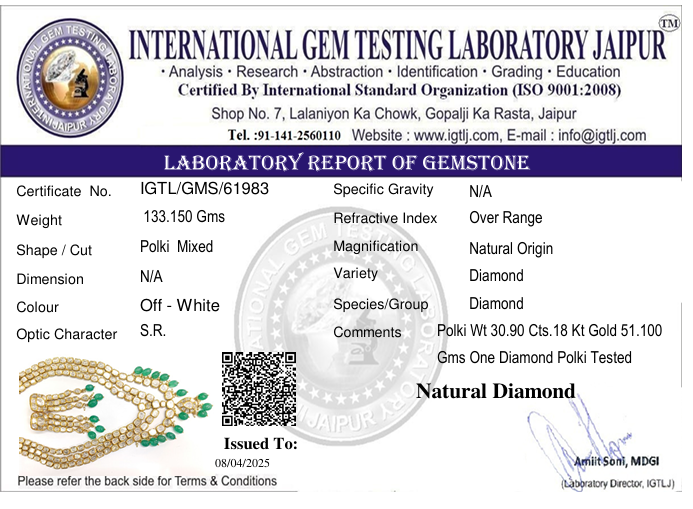 Real Diamonds 3 Line GOLD Polki Set