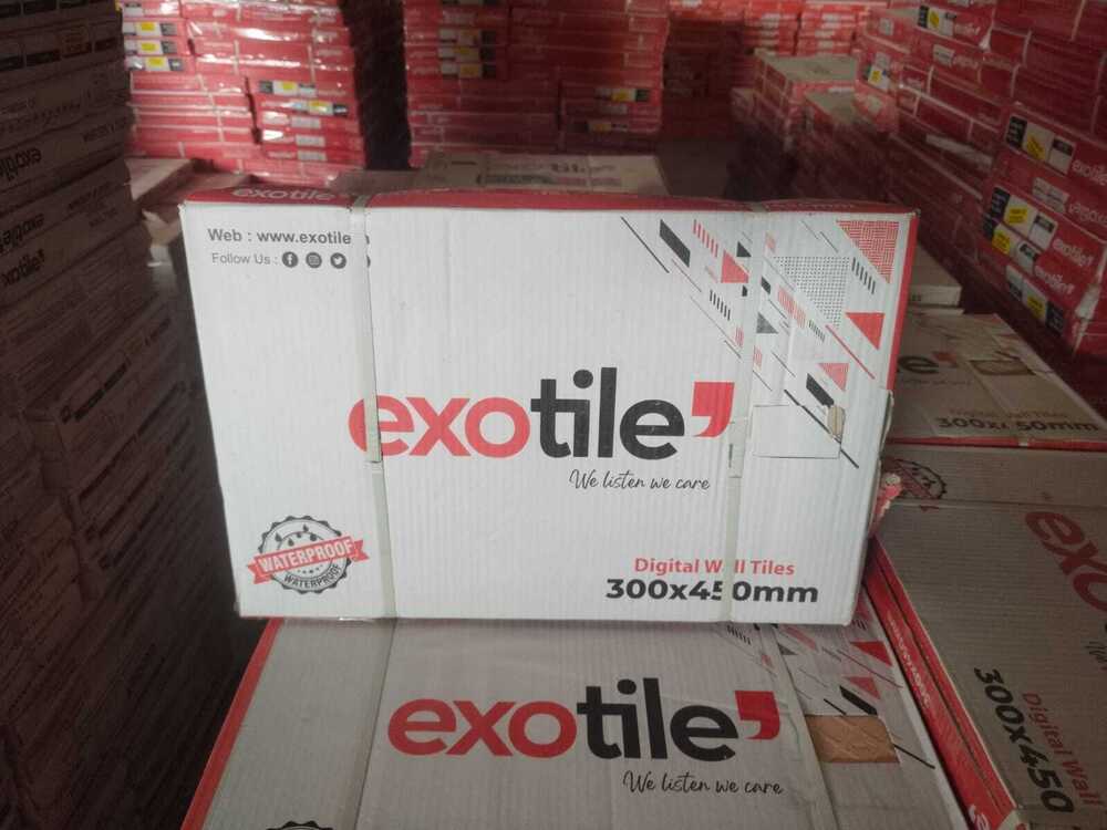 Bathroom Wall Tiles - Ceramic, 300x450mm, Multi Color | Super Glossy Finish, 8mm Thickness, Waterproof, 10.8kg Weight, Company Logo, White Box With Double Taping