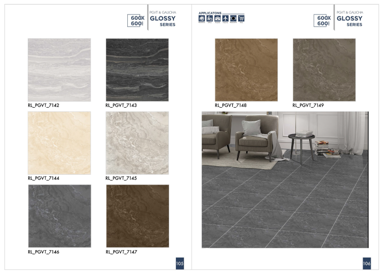 600 X 600 POLISHED VITRIFIED TILES