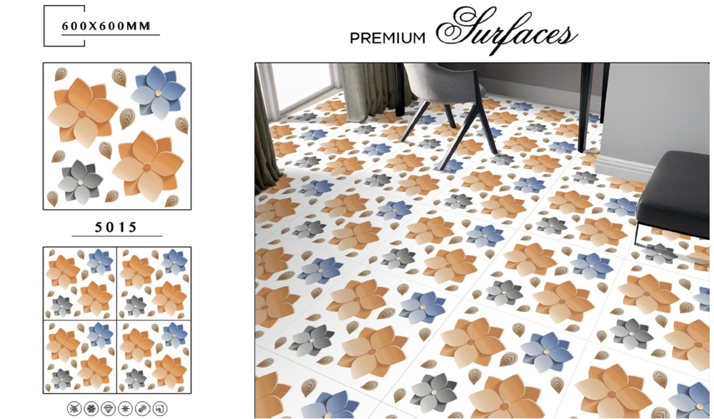 600 X 600 3D CERAMIC RECTIFIED PORCELAIN TILES
