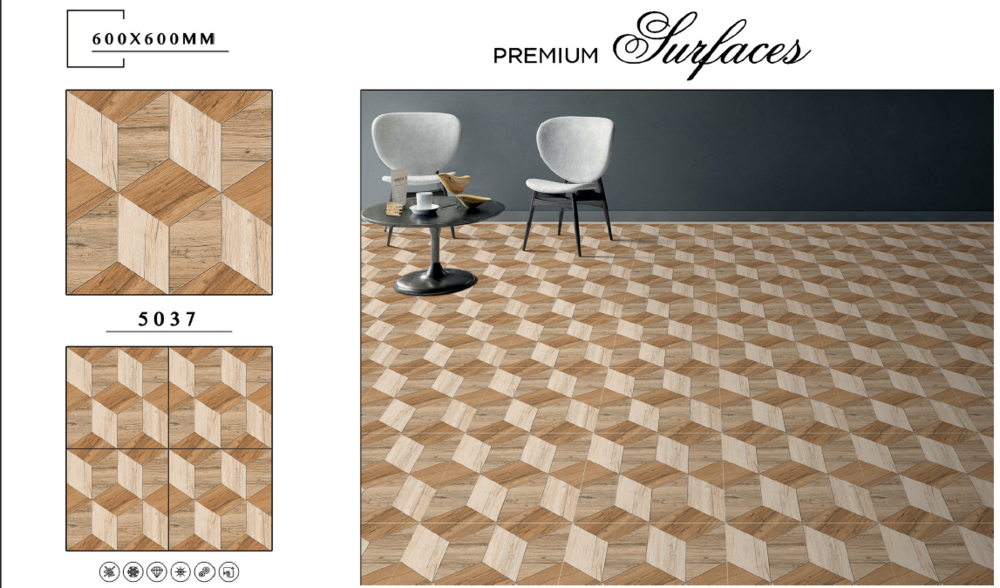 600 X 600 3D CERAMIC RECTIFIED PORCELAIN TILES