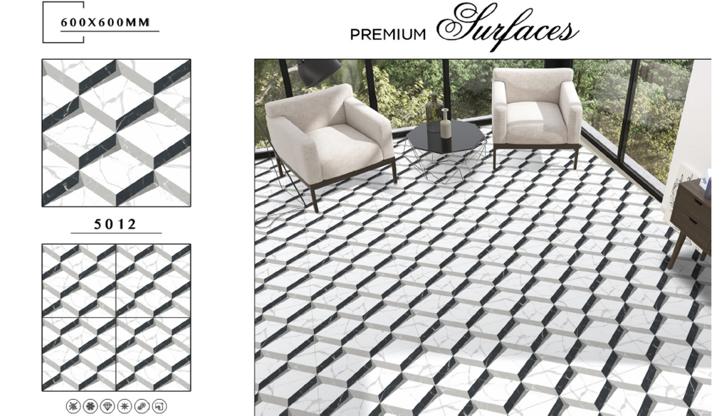 600 X 600 3D CERAMIC RECTIFIED PORCELAIN TILES