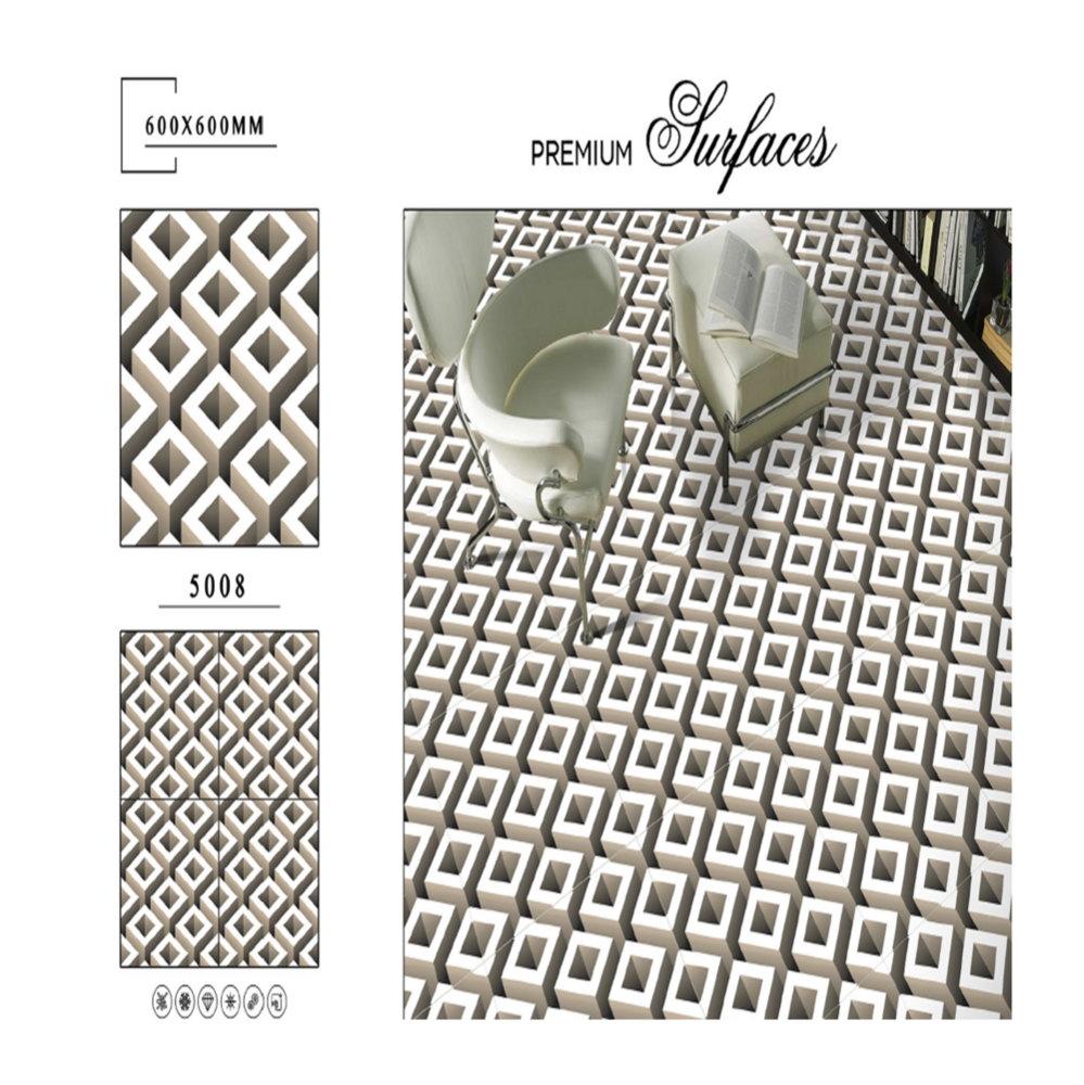 600 X 600 3D CERAMIC RECTIFIED PORCELAIN TILES
