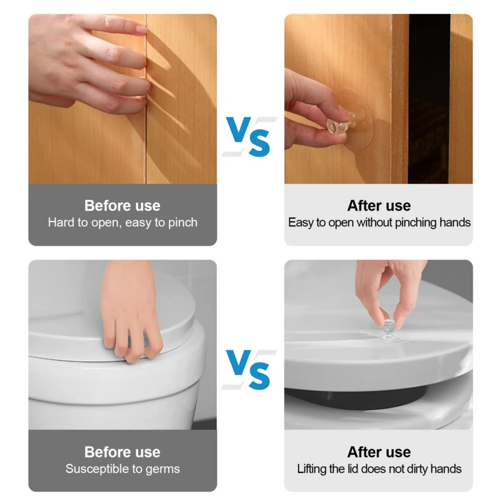 Transparent Self Adhesive Wall Hook Diamond Shape Drawer Knobs - Acrylic Material, Different Sizes, Diamond Shape Design, Easy Installation