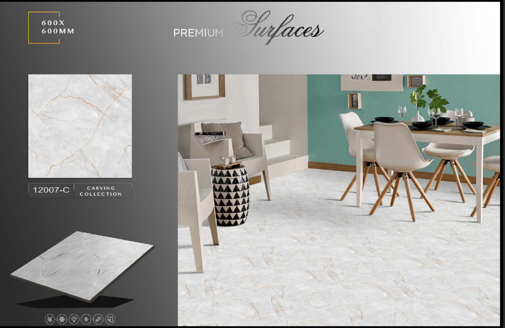 600 X 600 GLAZED PORCELAIN CARVING TILES