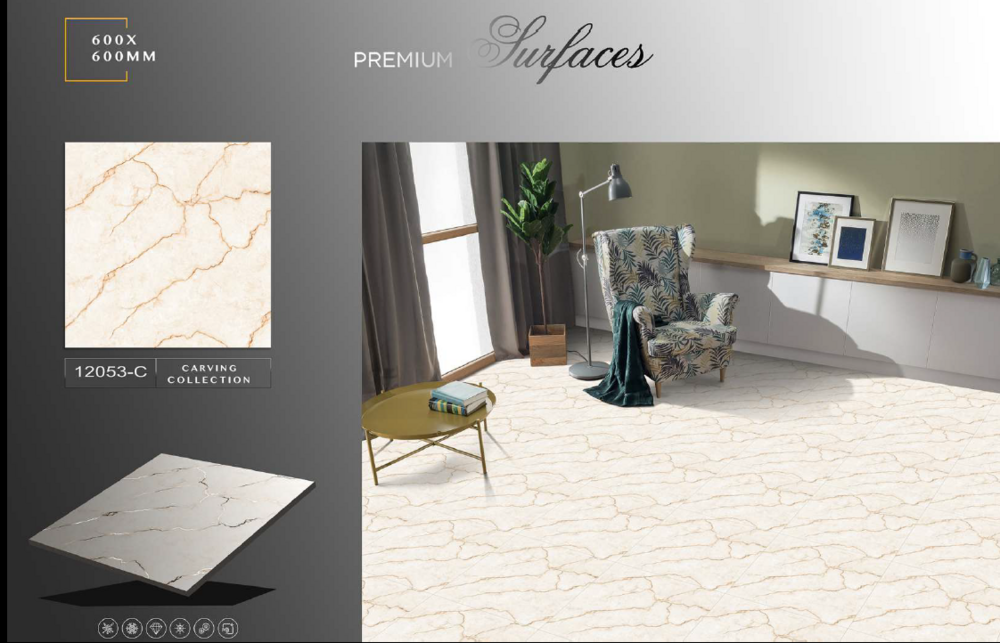 600 X 600 GLAZED PORCELAIN CARVING TILES
