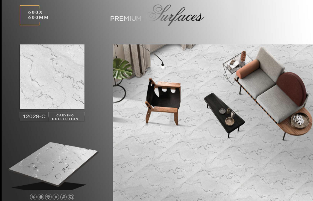 600 X 600 GLAZED PORCELAIN CARVING TILES