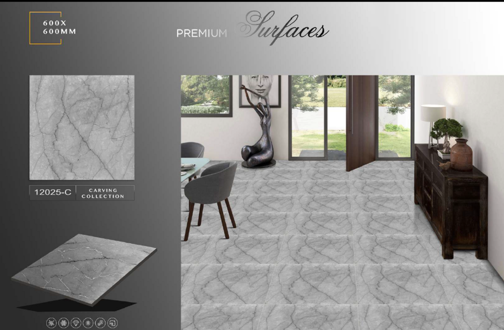 600 X 600 GLAZED PORCELAIN CARVING TILES