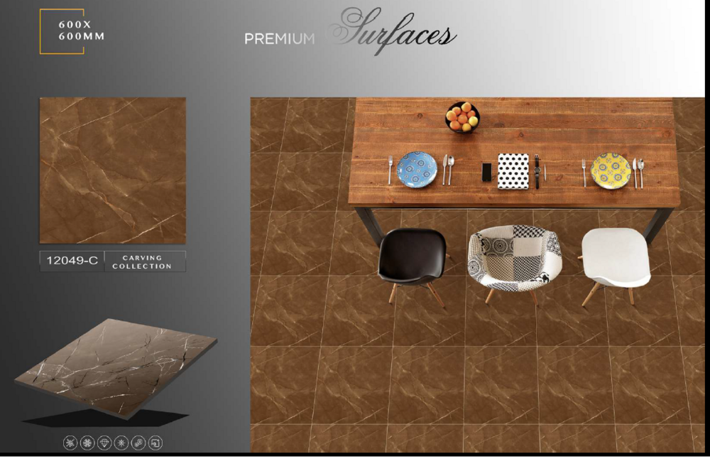 600 X 600 GLAZED PORCELAIN CARVING TILES