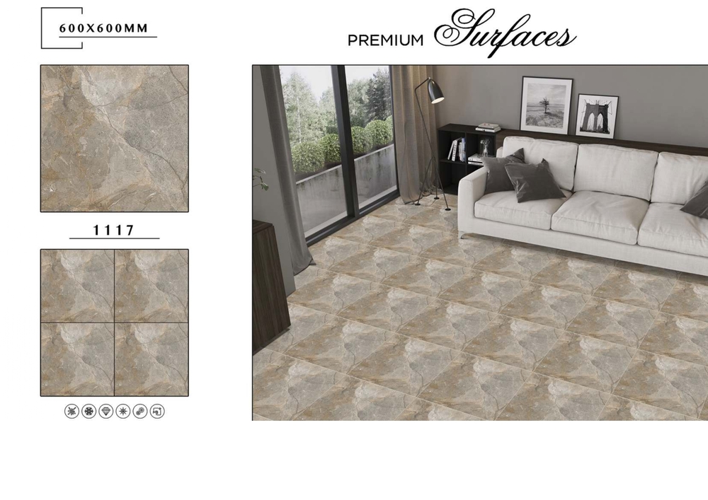 600 X 600 MARBLE MATT PORCELAIN TILES