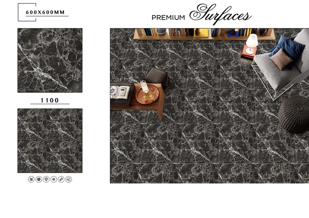 600 X 600 MARBLE MATT PORCELAIN TILES