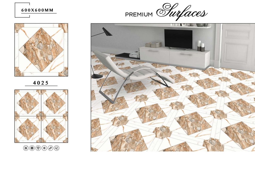 600 X 600 MARBLE MATT TILES