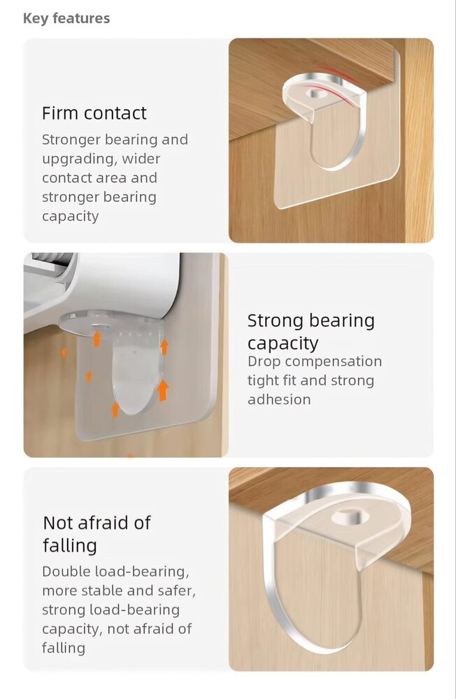Self-Adhesive Triangle Bracket Clip Panel Support Hook