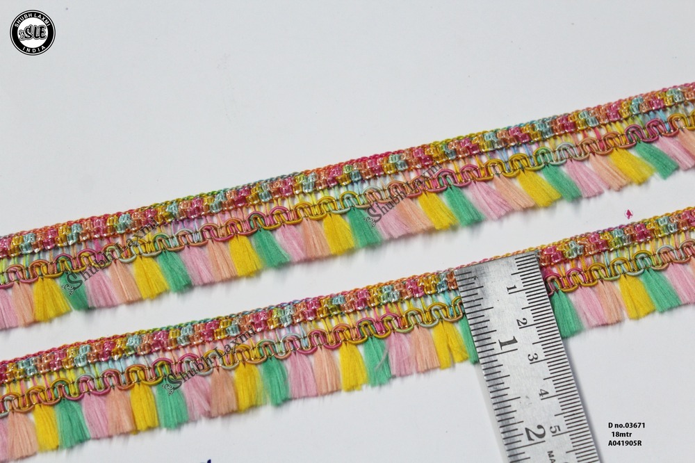 Multi Colour Jhalar Lace - Design: Embroidery