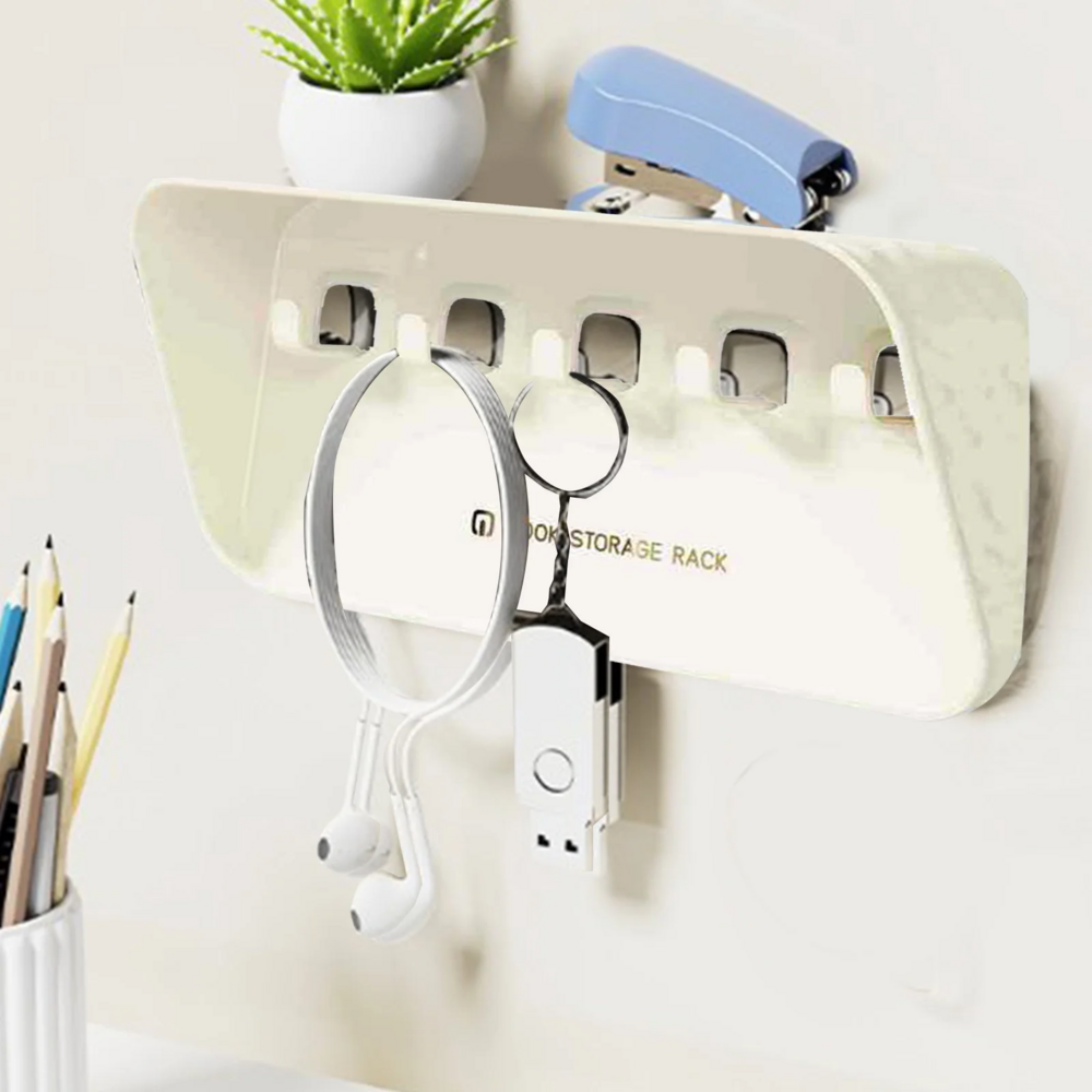 Multi Purpose Storage Rack With 5 Hooks - Durable Plastic Multiple Sizes Available | Ideal For Home And Industrial Use Easy To Install