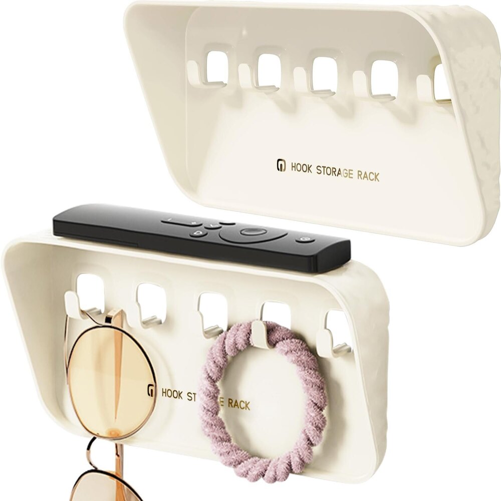Multi Purpose Storage Rack With 5 Hooks