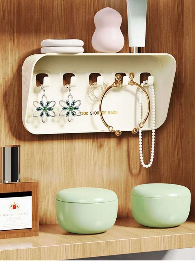 Multi Purpose Storage Rack With 5 Hooks - Durable Plastic Multiple Sizes Available | Ideal For Home And Industrial Use Easy To Install