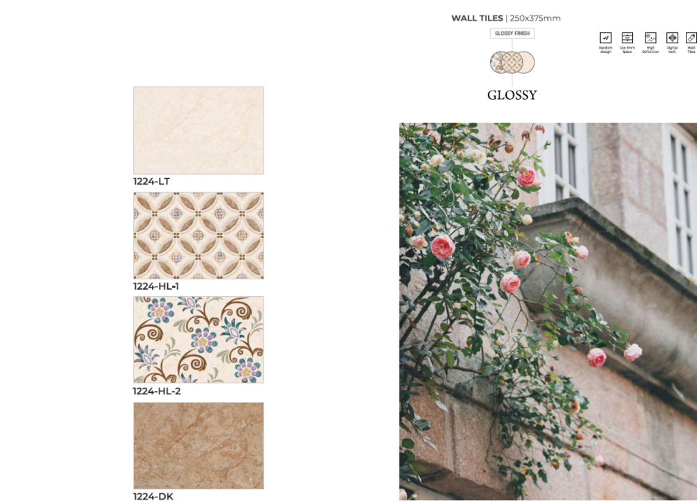 250 X 375 CERAMIC GLOSSY WALL TILES