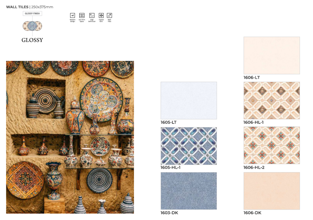 250 X 375 CERAMIC  DIGITAL WALL TILES