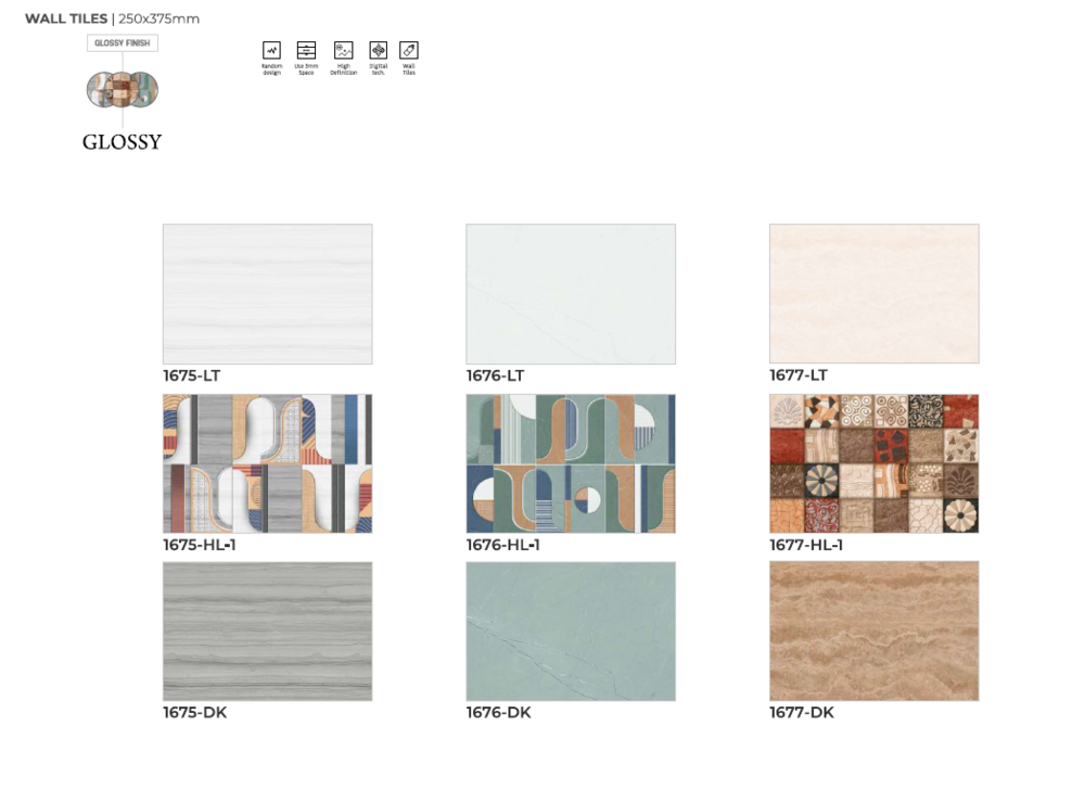 250 X 375 CERAMIC  DIGITAL WALL TILES