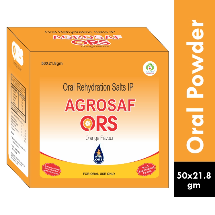 AGROSAF ORS POWDER - Sodium Chloride 2.6g + Potassium Chloride 1.5g + Sodium Citrate 2.9g + Dextrose Anhydrous 13.5g