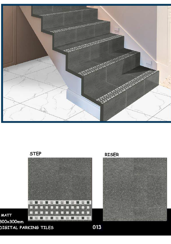 300 X 300 STAPE & RISER FLOOR TILES