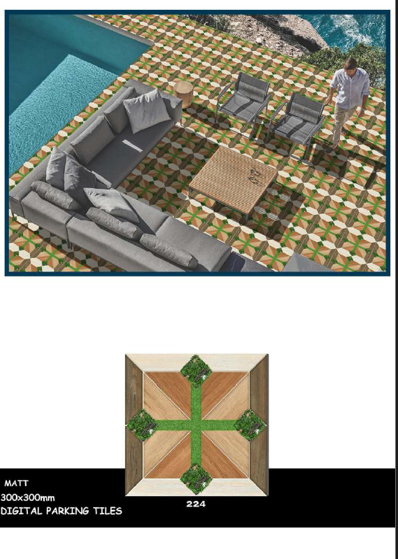 300 X 300 Green Plain Floor Tiles - Material: Marble