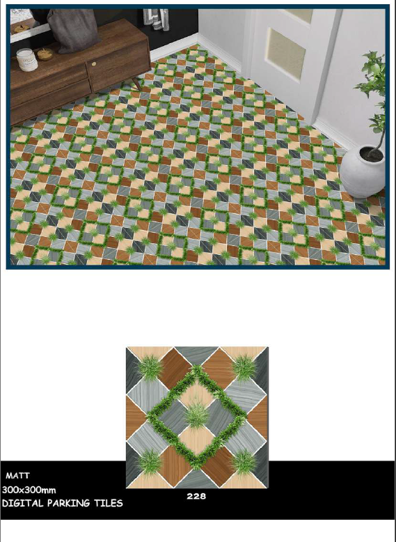 300 X 300 GREEN PLAIN FLOOR TILES