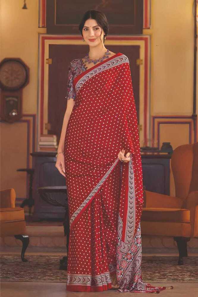 Printed Unique Silk Sarees - Color: As Per Images