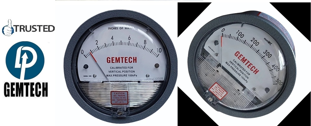 Gemtech Differential Pressure Gauges For Parwanoo Solan Himachal - Accuracy: A 2% Of Full Span At 70 (21 (A 3% On -0