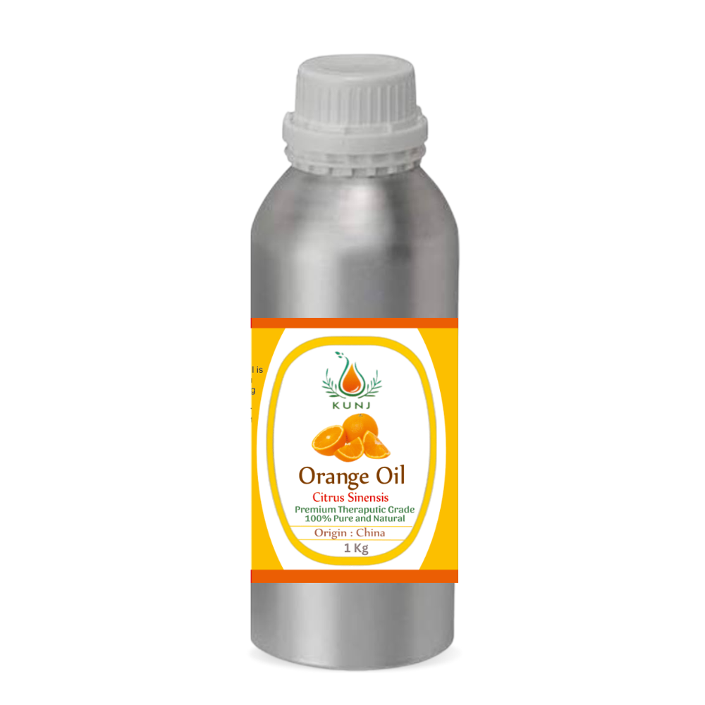 Orange Essential Oil - 1 Kg Bottle | Cold Pressed Citrus Sinensis, Mood-lifting Aroma, Antimicrobial For Skincare & Diy Cleaning