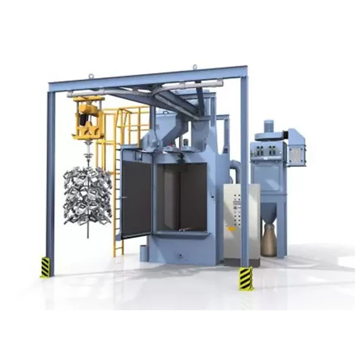 Mild Steel Hanger Type Shot Blasting Machine - Color: Grey