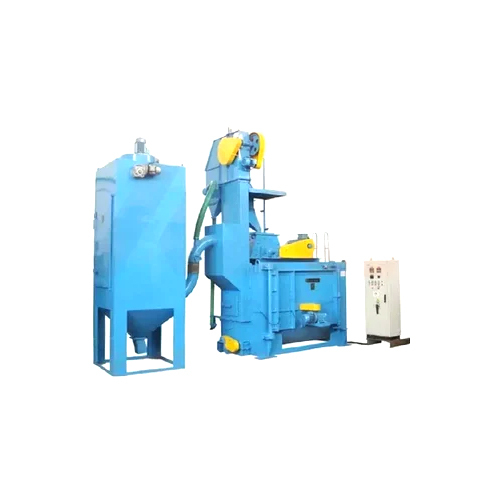 Swing Table Shot Blasting Machine - Color: Blue