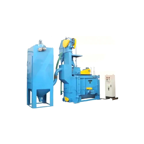 Swing Table Shot Blasting Machine - Color: Blue
