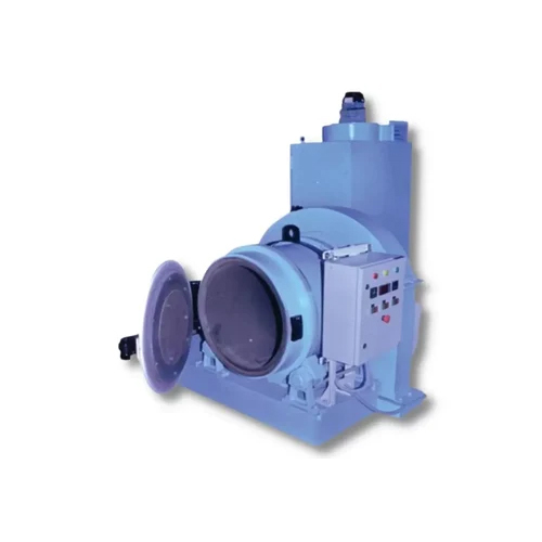 Airless Rotary Barrel Shot Blasting Machine - Color: Blue