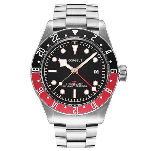41 Mm Corgeut Sapphire Crystal Black Dial Watch - Color: Different Available