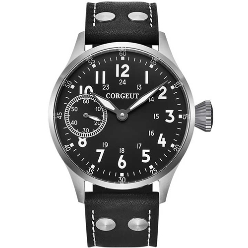 43 MM Black Dial Sapphire Glass Hand Winding Watch