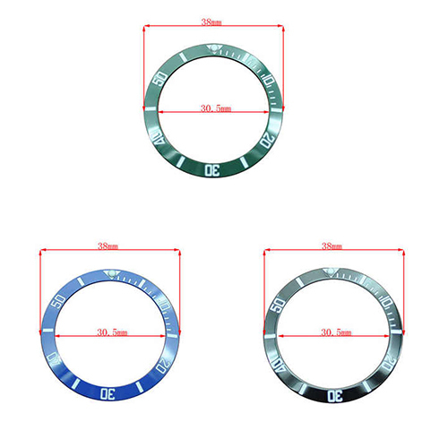 Bezel Ring Insert Ceramic Embossed Cover Case - Color: Different Available