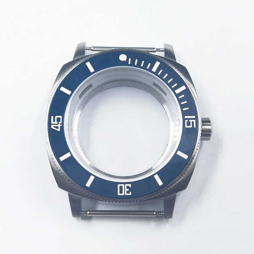 Square Sapphire Crystal 316L Watch Case - Color: Silver