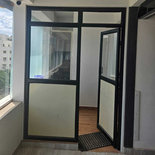 Office Upvc Glass Door - Color: Black