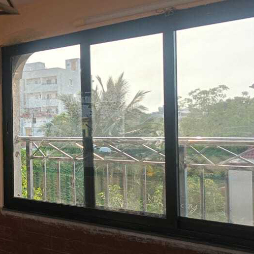 Upvc Glass Window With Wooden Frame - Color: Black