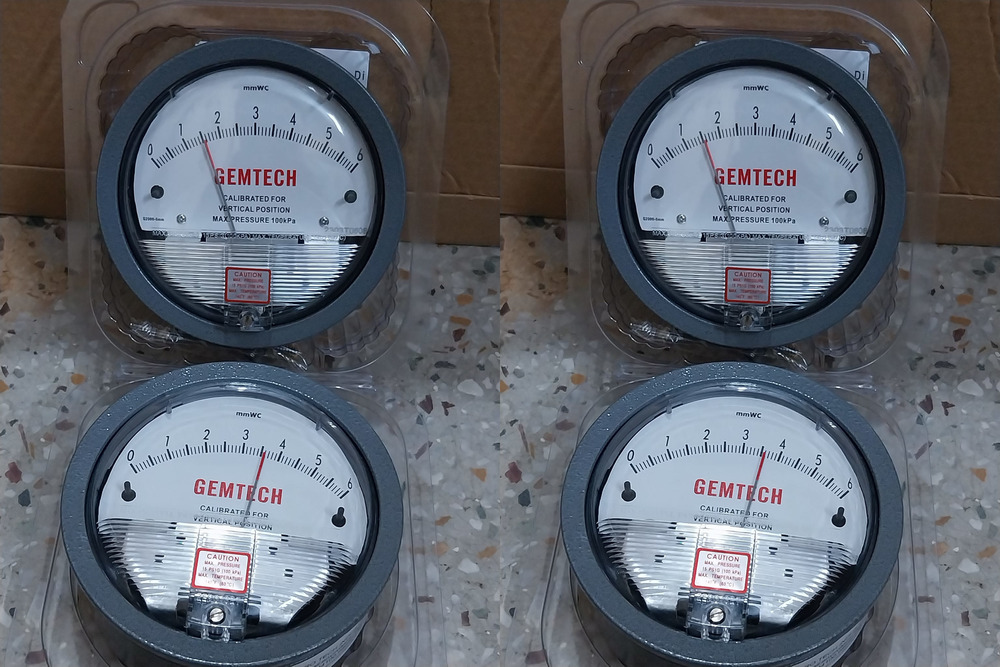 GEMTECH Differential Pressure Gauge Range 0-6 MM