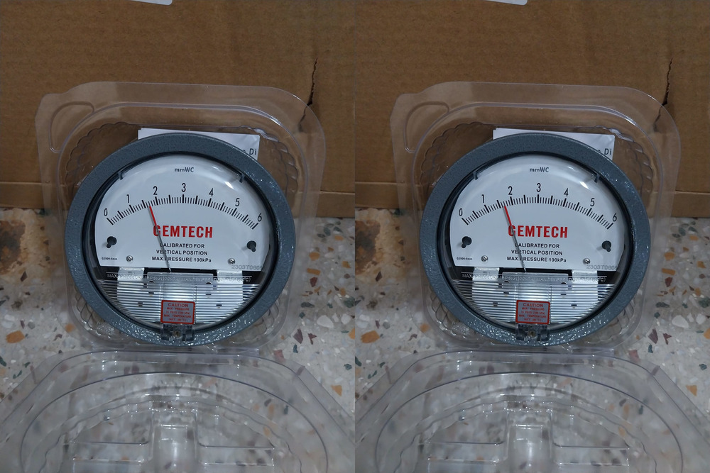 GEMTECH Differential Pressure Gauge Range 0-6 MM