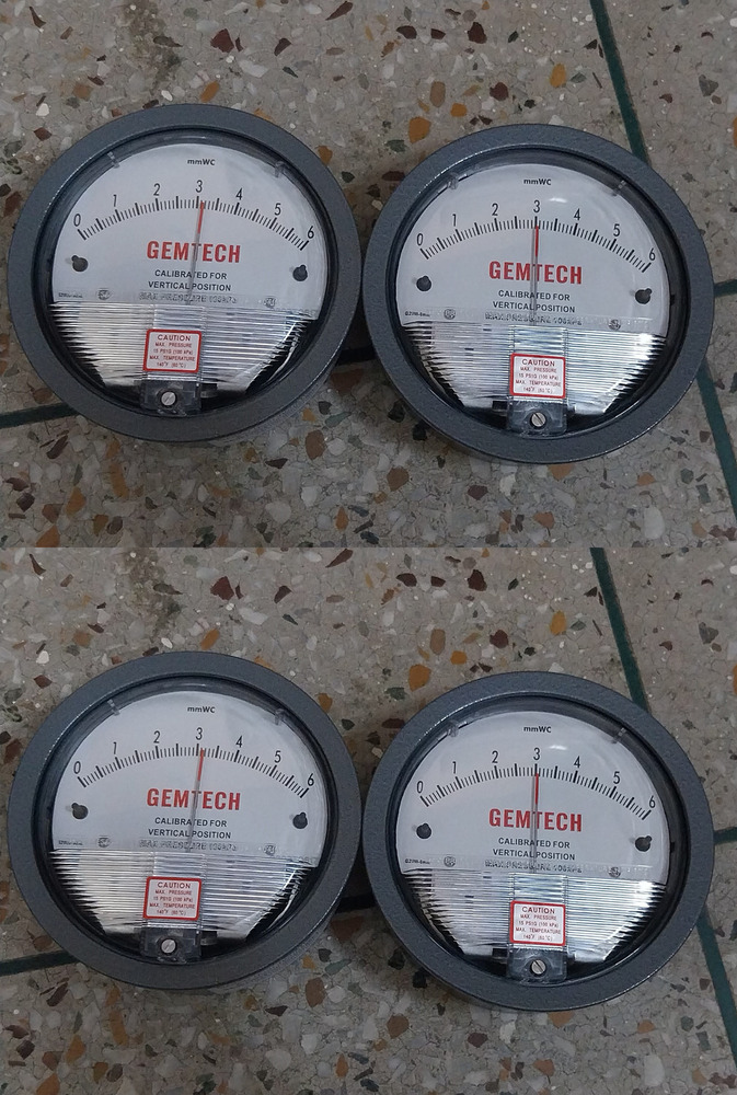 Gemtech Differential Pressure Gauge Range 0-6 Mm