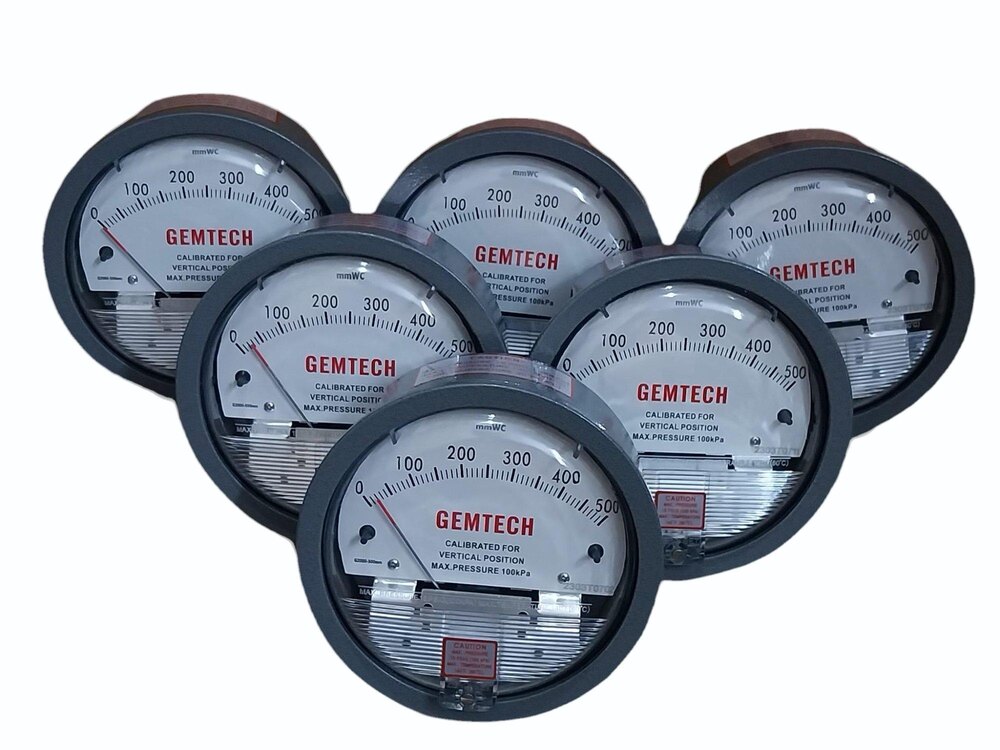 Gemtech Differential Pressure Gauge Range 0-500 Mm